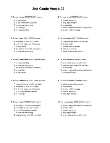 2nd grade vocab -2