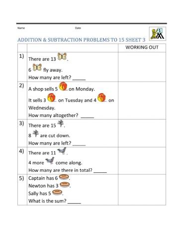 Maths - more word problems