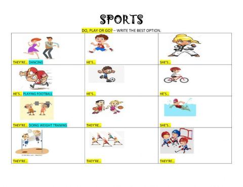 Sports and exercises