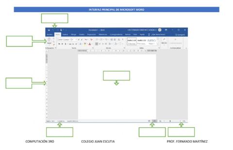 Interfaz de Word 2019