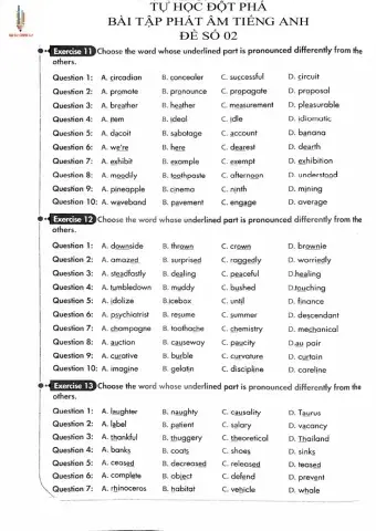 Tự học đột phá - Phát âm Tiếng Anh - Đề 02