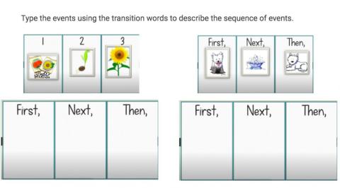 Sequencing using transition words