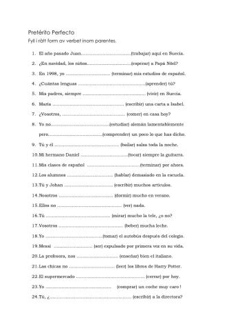 Preterito perfecto