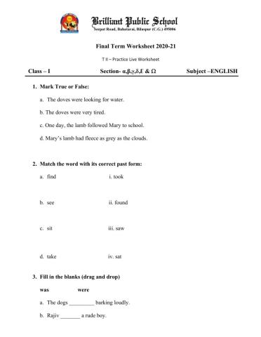 Practice Live Worksheet