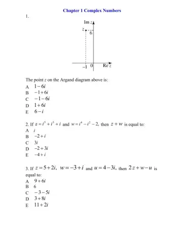 Chapter 1 Complex Numbers