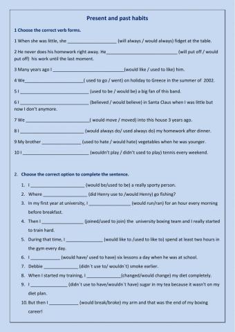 Present and past habits