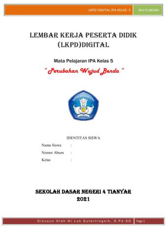 LKPD IPA kelas 5 SD Semester 2