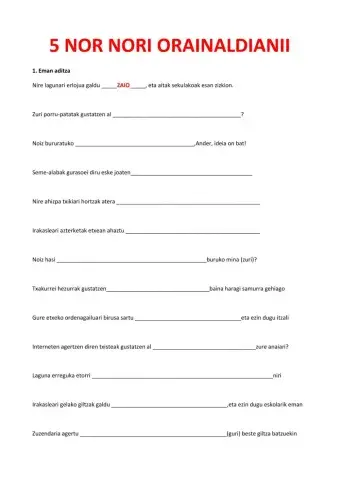 5 nor nori orainaldian ii