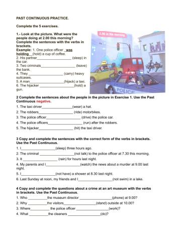 Past continuous practice