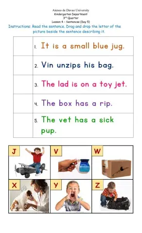 Lesson 4 Day 5: sentences