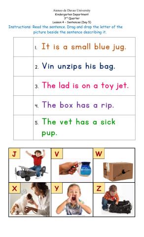 Lesson 4 Day 5: sentences