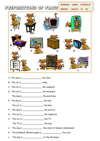 Prepositions of place 1