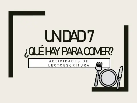 LECTOESCRITURA: Los alimentos
