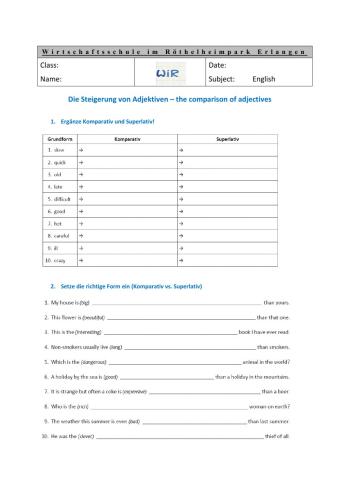 Comparison of adjectives