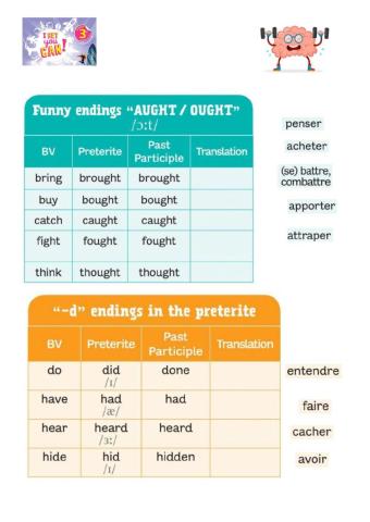 IRREGULAR VERBS - 4-5 - Drag and drop