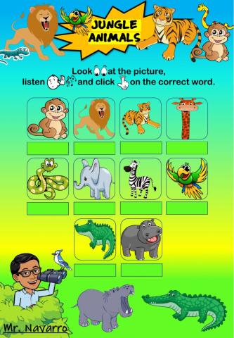 Jungle Animals (Look, listen and click)
