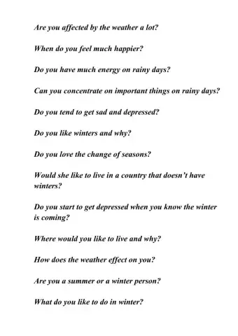 Let's talk about weather