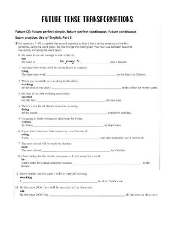 Future Transformations