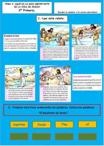 Tema 3: ¿Qué es lo más importante de la vida de Jesús? 3º de Primaria.