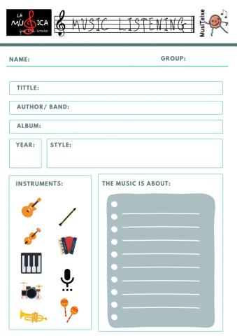 Music listening worksheet