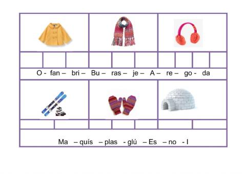 Invierno conciencia fonológica sílabas