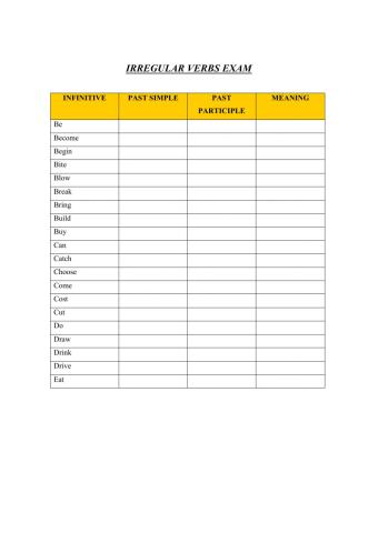 Irregular verbs 1