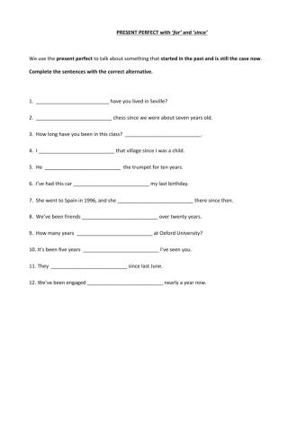 Present perfect practice