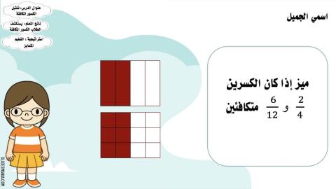 تمثيل الكسور المكافئة
