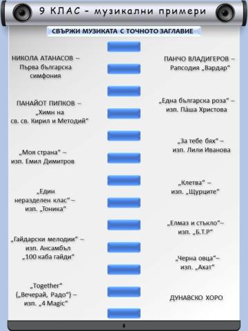 9 клас - музикални примери