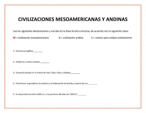 Civilizaciones mesoamericanas y andinas