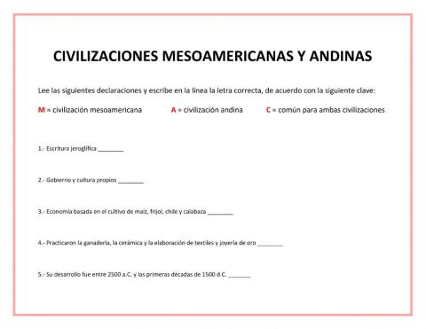 Civilizaciones mesoamericanas y andinas