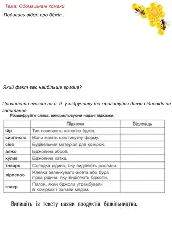 Тема: Одомашнені комахи