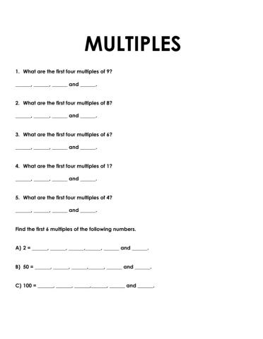 Multiples of a Number
