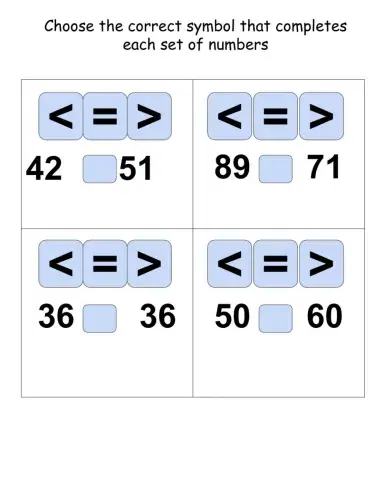 Comparing Numbers cluster 4 task 2