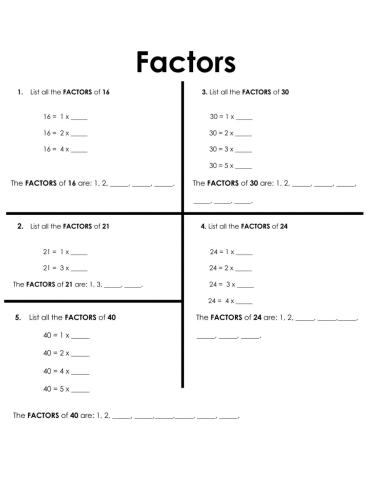 Factors of a Number