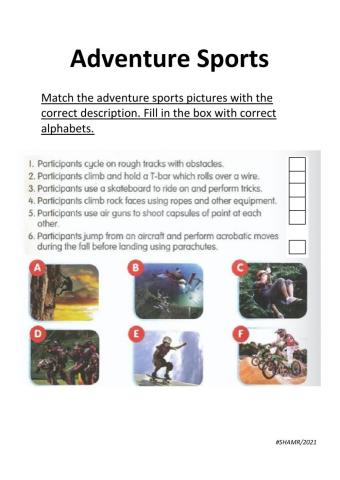 Adventure sports year 5