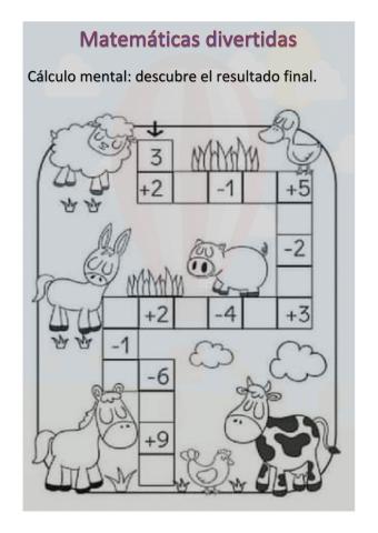 Cálculo mental ficha 1