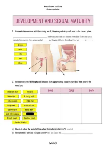Development and sexual maturity