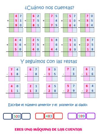 Sumas y restas 9