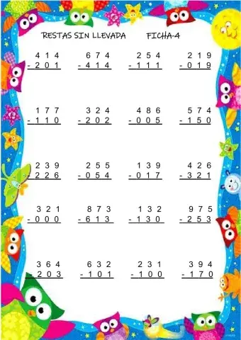 Restas sin llevada tres cifras-4