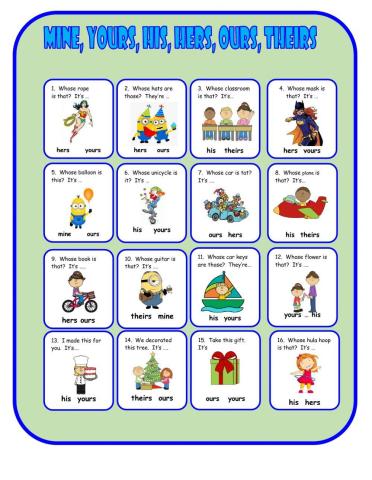 Possessive Pronouns 3