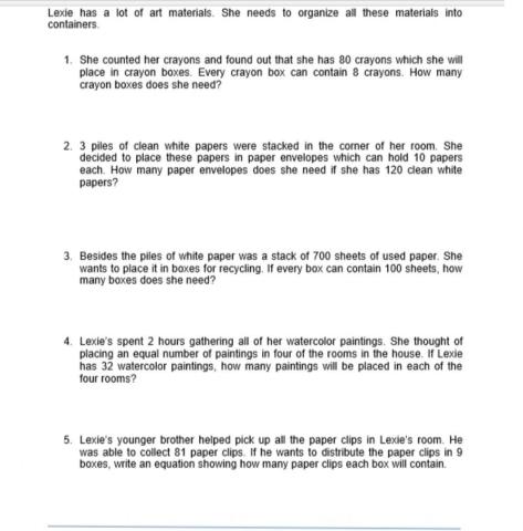 Division Word Problems