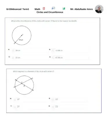 Circles and Circumference