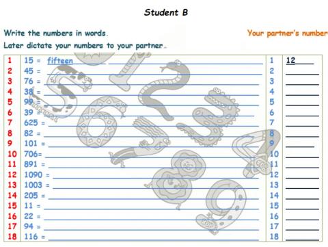 Dictate the numbers part 2