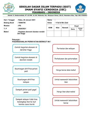 Latihan ips tema 6 st 3