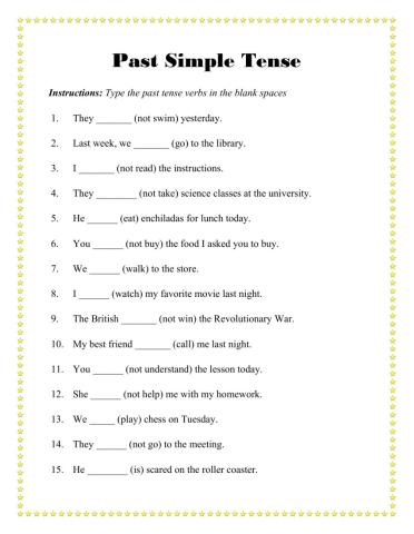 Past Tense - Positive and Negative