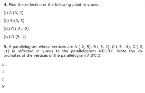 Reflection of points in the Y-axis