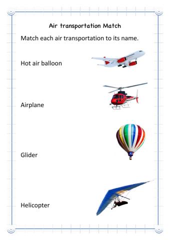 Air transportation match