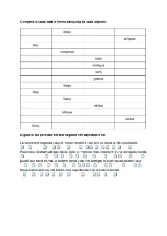 Localitzar adjectius-forma dels adjectius
