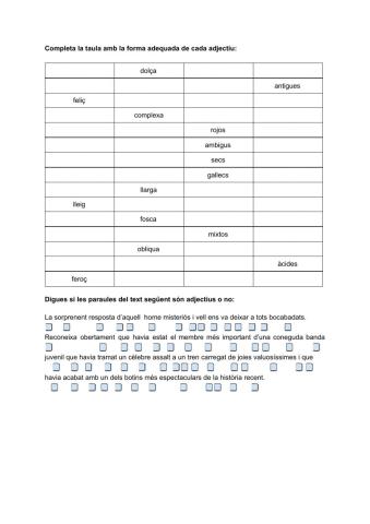 Localitzar adjectius-forma dels adjectius